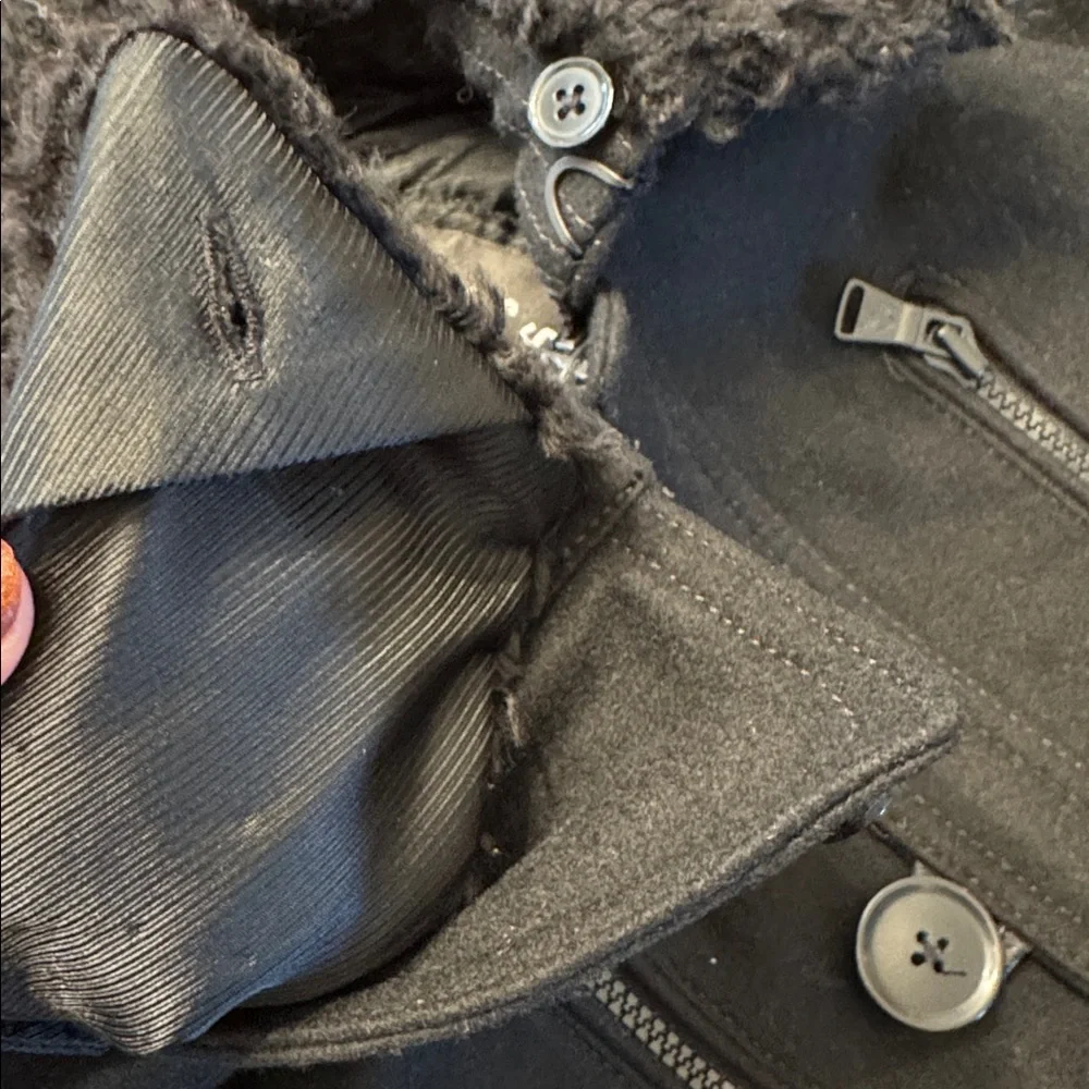 Express Men’s Wool Blend Winter Bomber Jacket Sz Small w/ Detachable Collar EUC